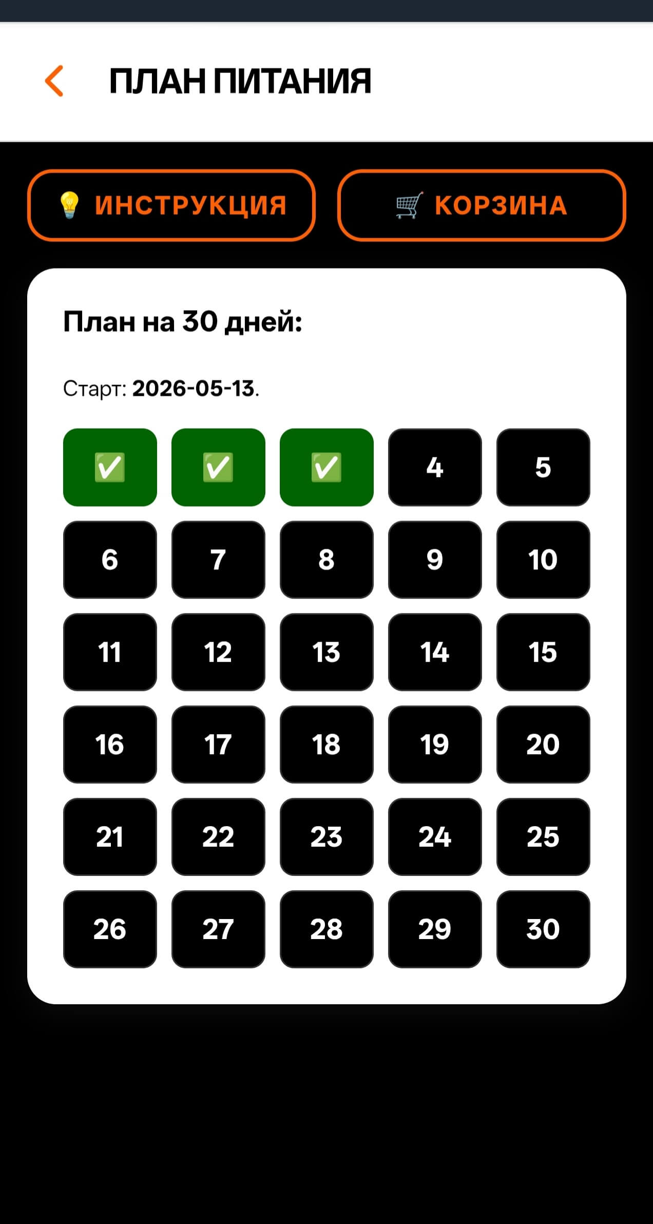 План питания ИИ 5
